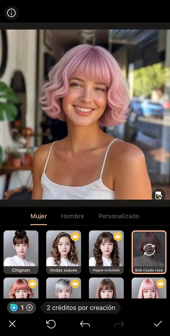 filtro de color de cabello