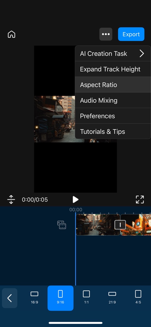 PowerDirector App Resize TikTok Aspect Ratio 9:16