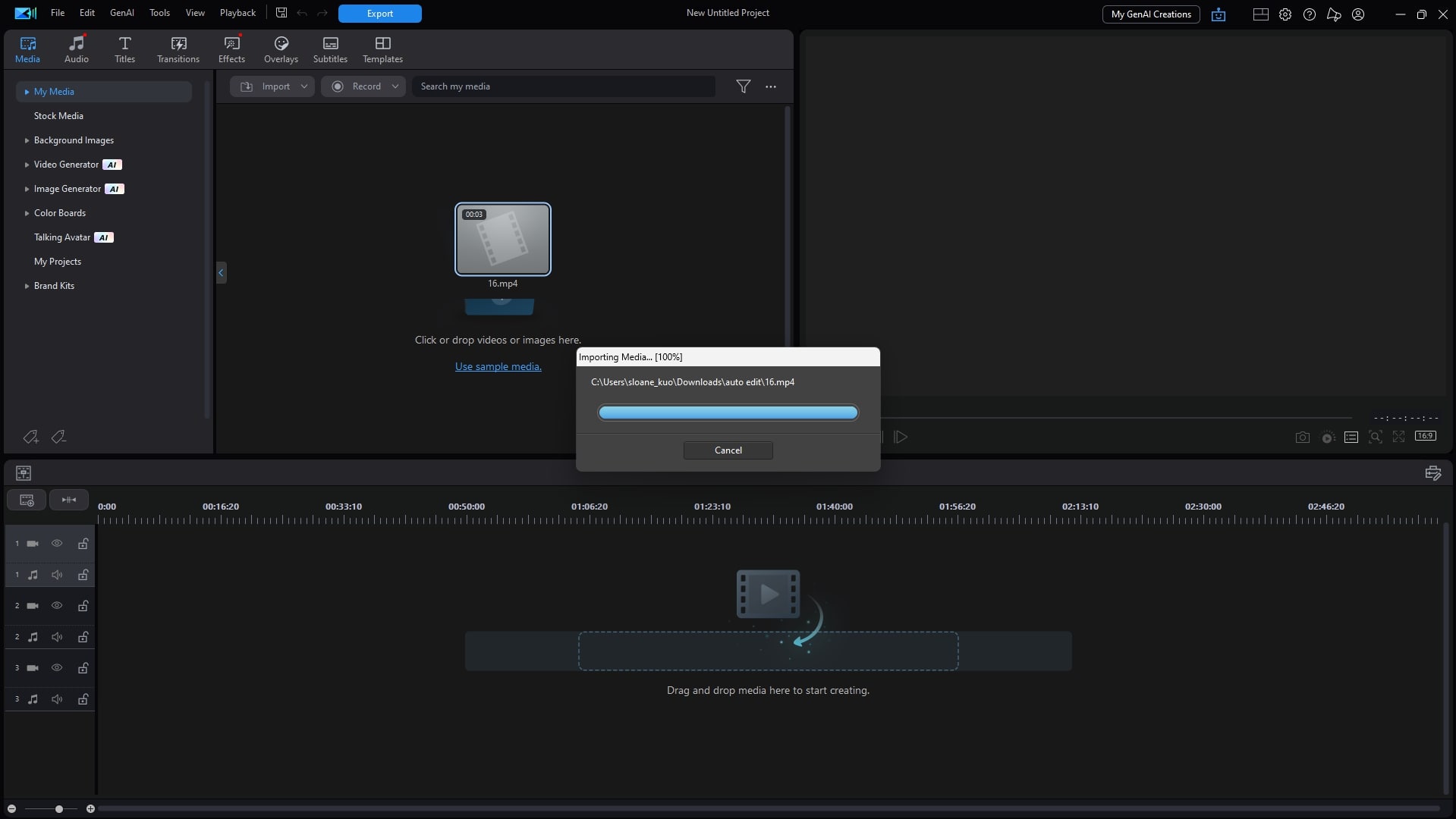 PowerDirector PC Resize TikTok Import Video