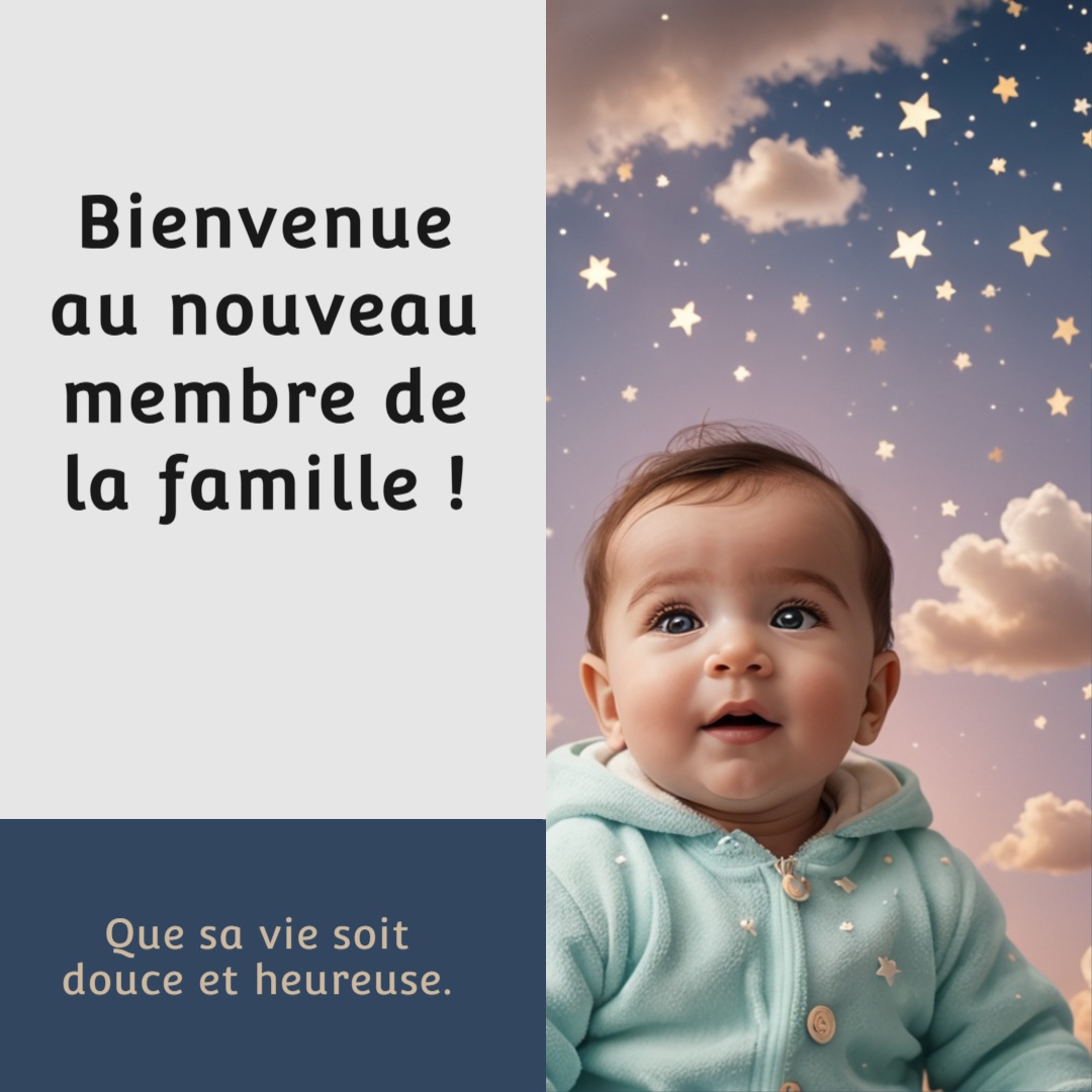 Carte virtuelle personnalisée félicitations naissance