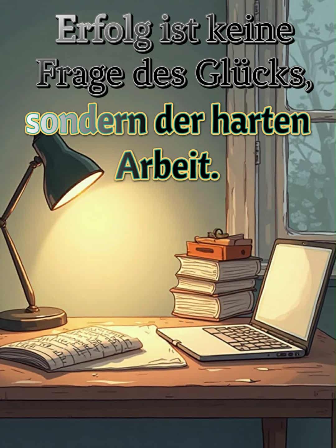Motivationsbild mit Spruch: 'Erfolg ist keine Frage des Glücks, sondern der harten Arbeit.'