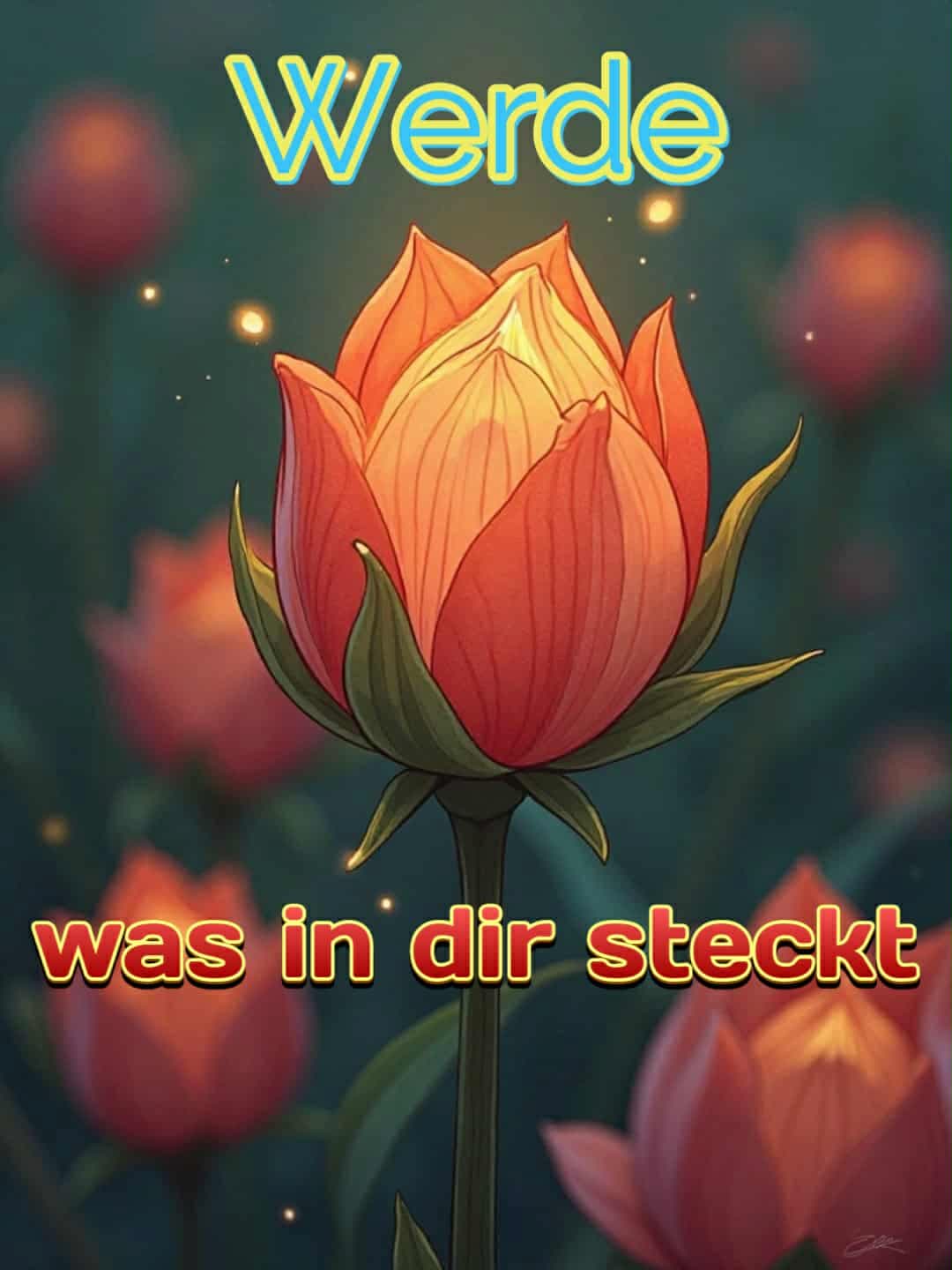 Motivationsbild mit Spruch: 'Werde, was in dir steckt.'
