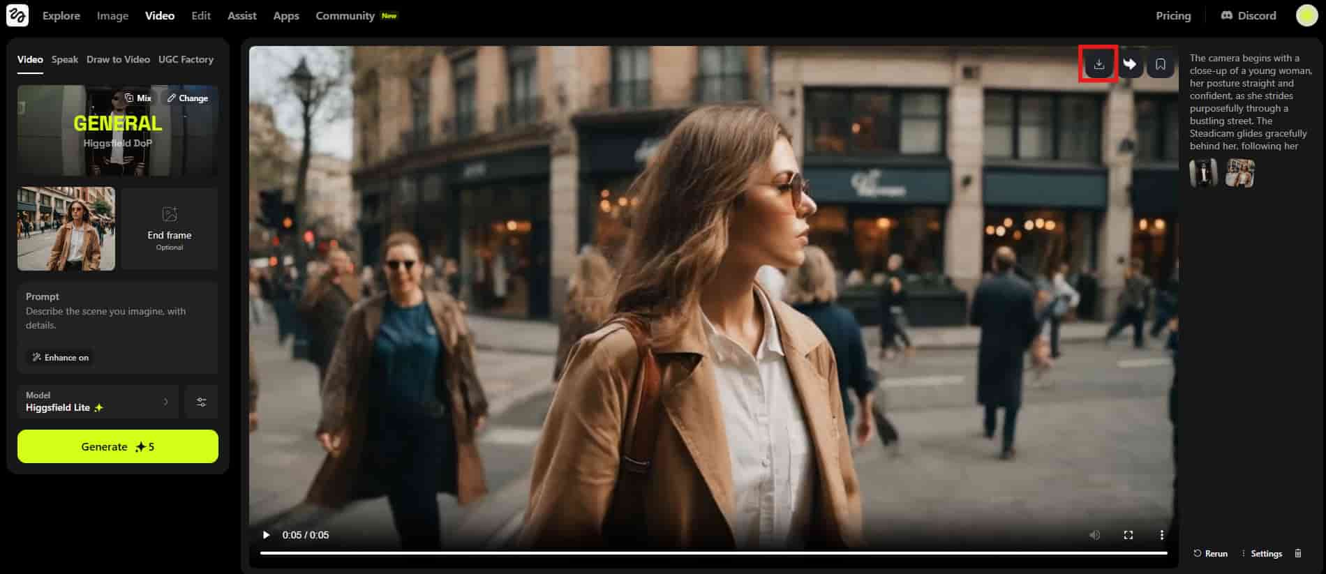 Tiempo de espera para generar un video con Higgsfield IA