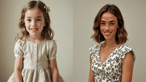 Hug my younger self trend using image to video animation with MyEdit