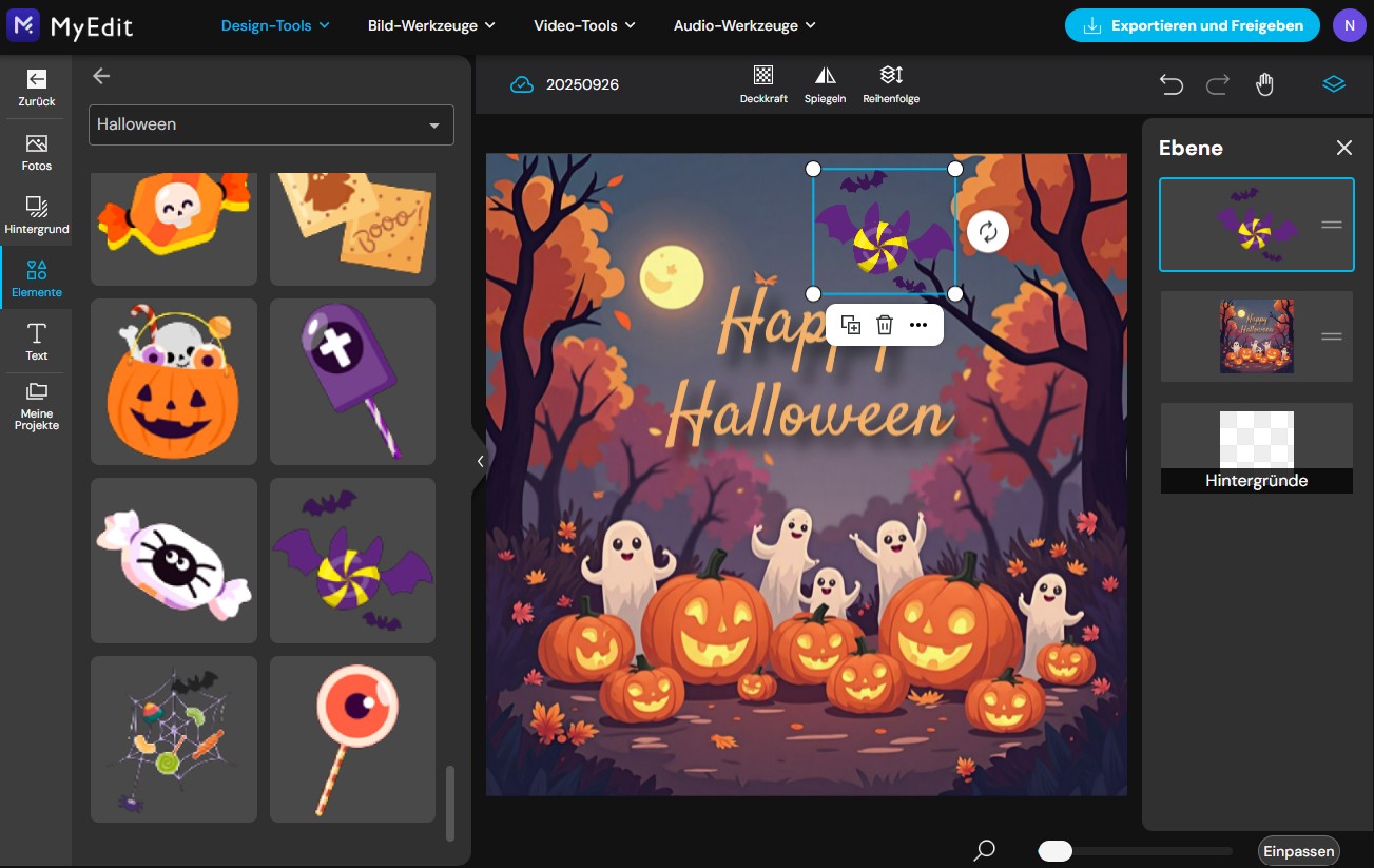 MyEdit - Halloween-Sprüche gestalten