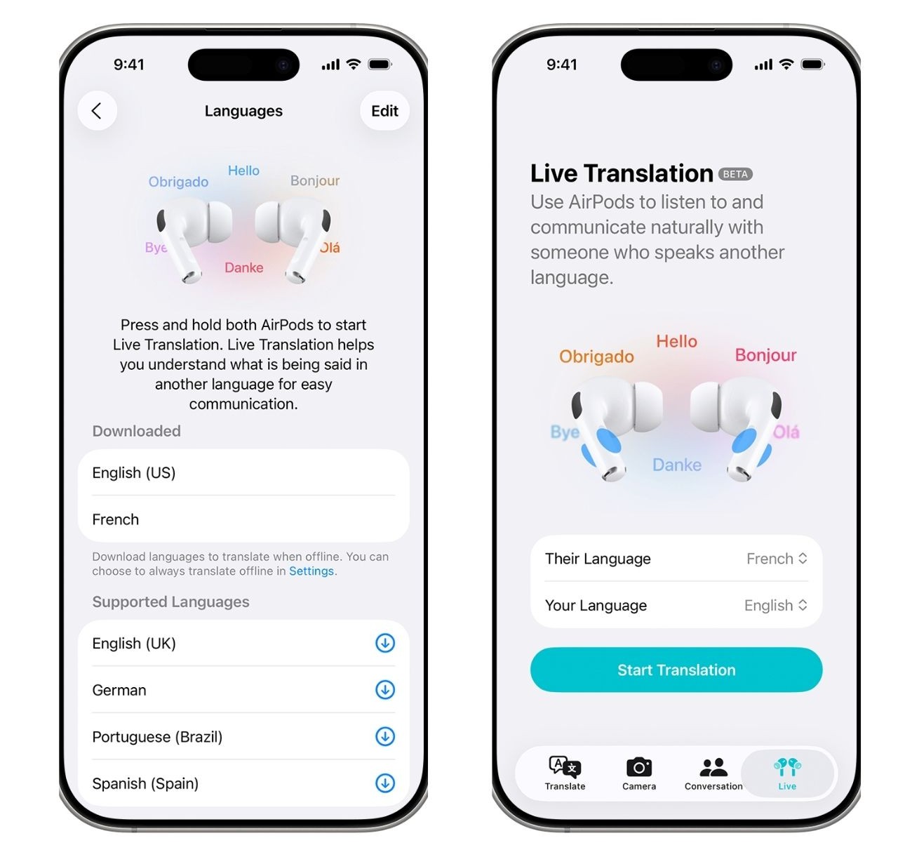 Apple Intelligence AirPods即時翻譯