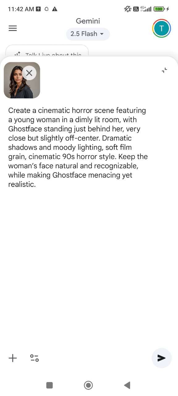 Gemini Ghostface AI prompt example