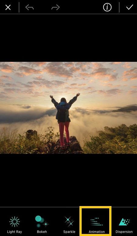 Use the best photo editor app PhotoDirector Mobile to add animation to your photos