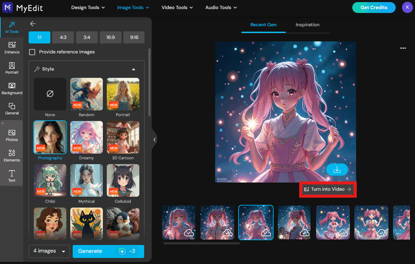 AI Image to Video Generation with MyEdit