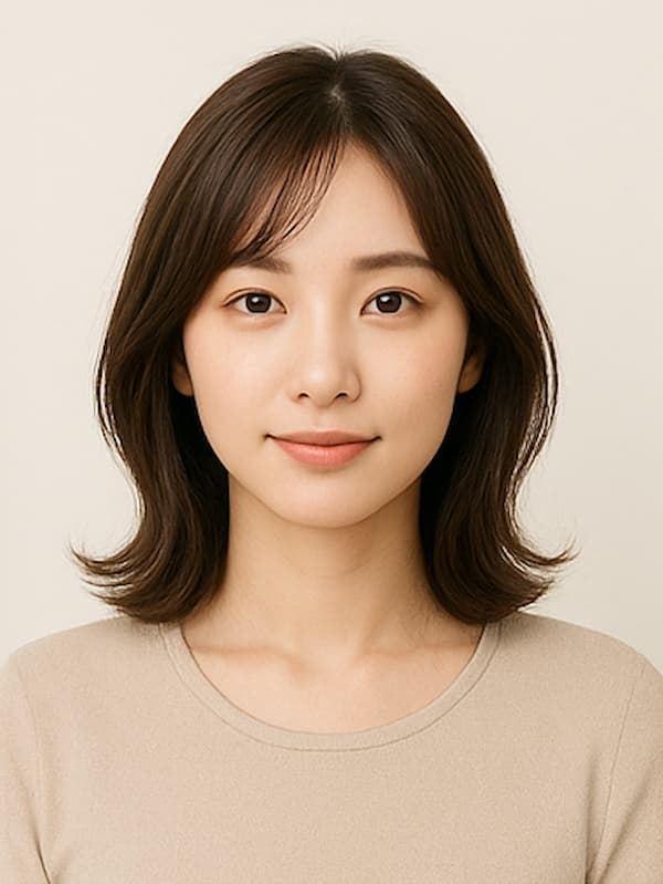 面長さんに似合う髪型サンプル