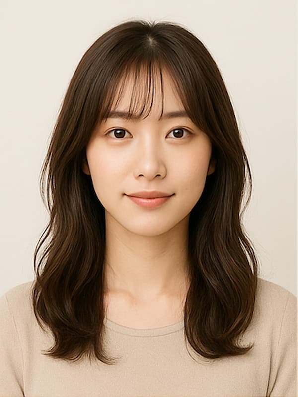 面長さんに似合う髪型サンプル