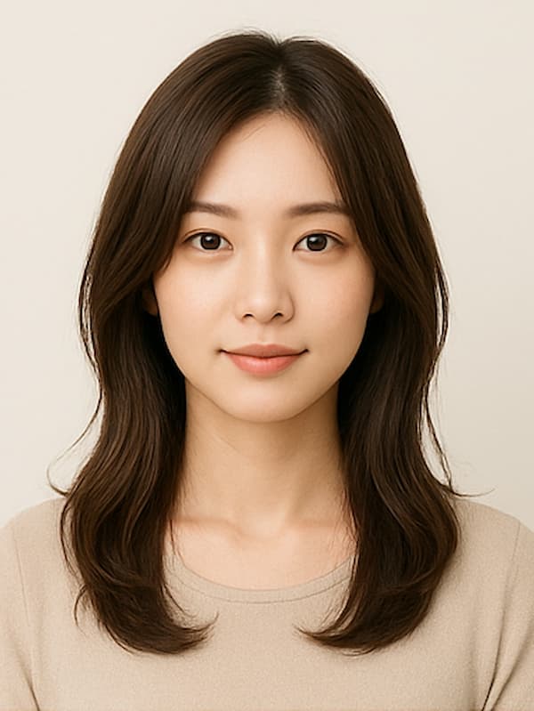 面長さんに似合う髪型サンプル