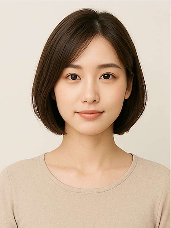 面長さんに似合う髪型サンプル