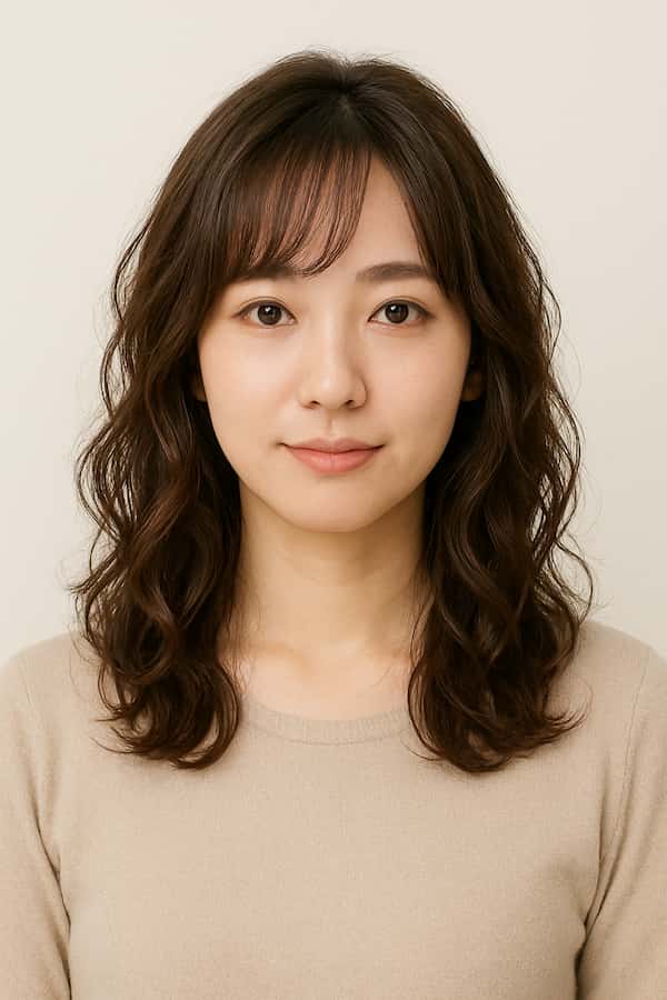 面長さんに似合う髪型サンプル