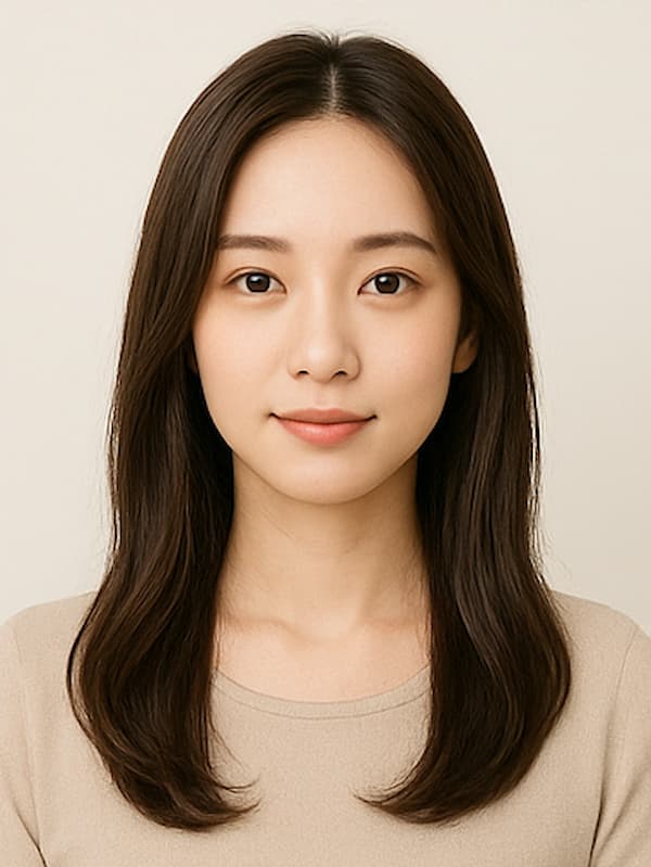 面長さんに似合う髪型サンプル