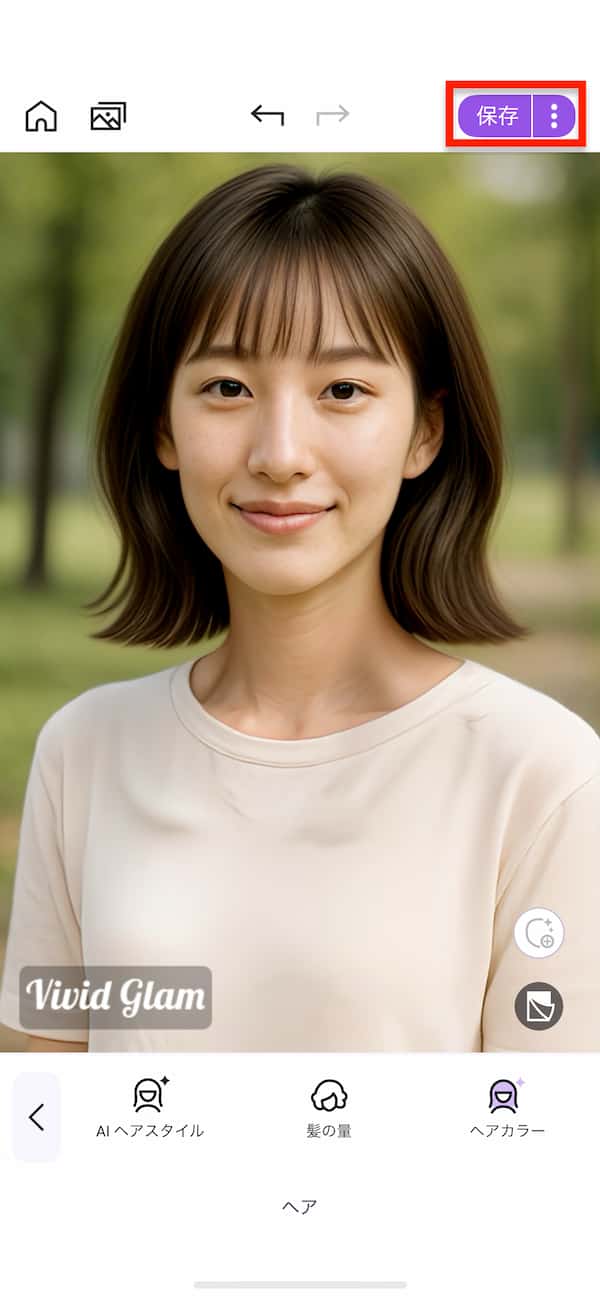 ヘアスタイル生成完成図