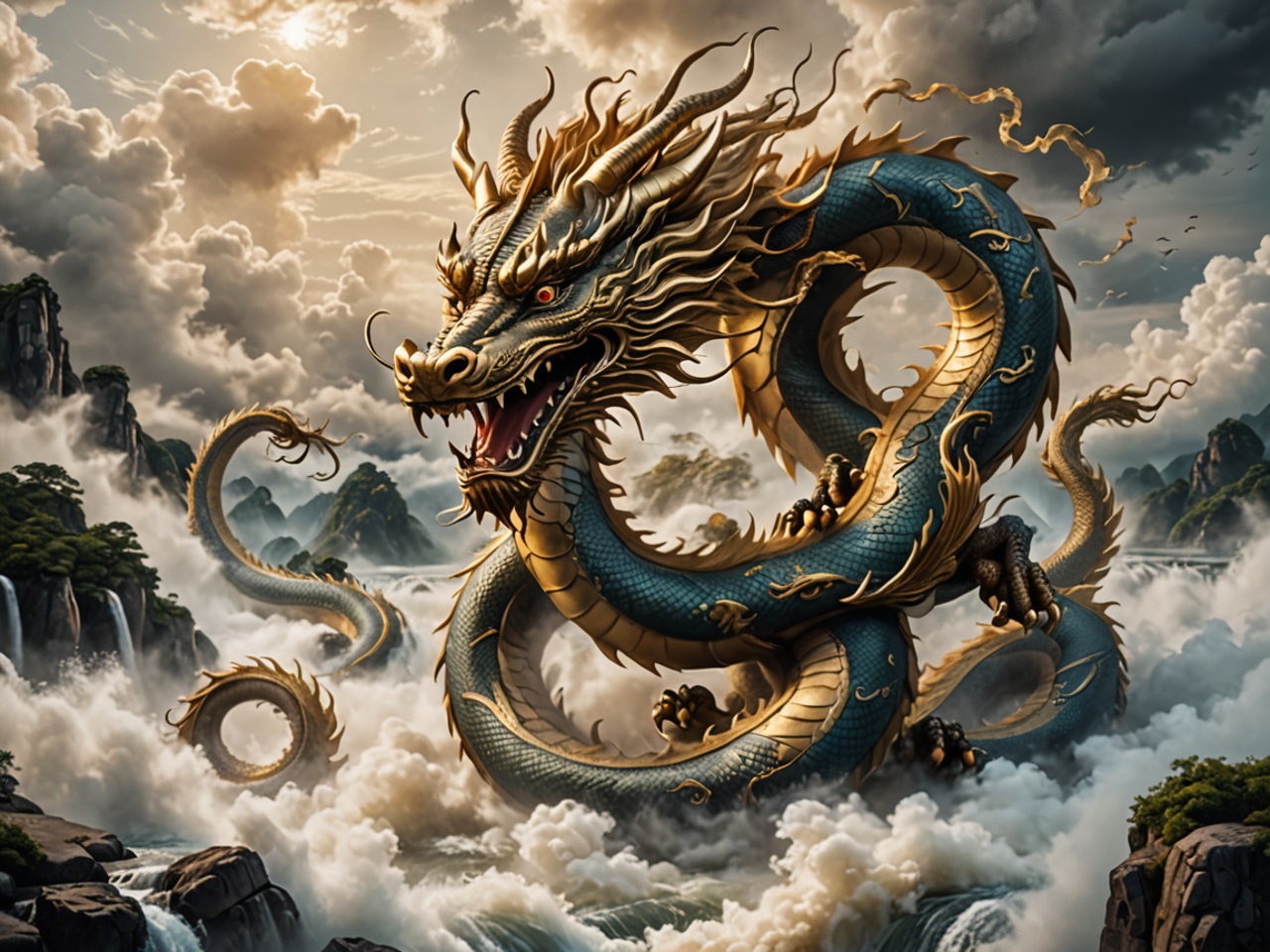 7 Best AI Dragon Ideas - Ancient Chinese Water Dragon