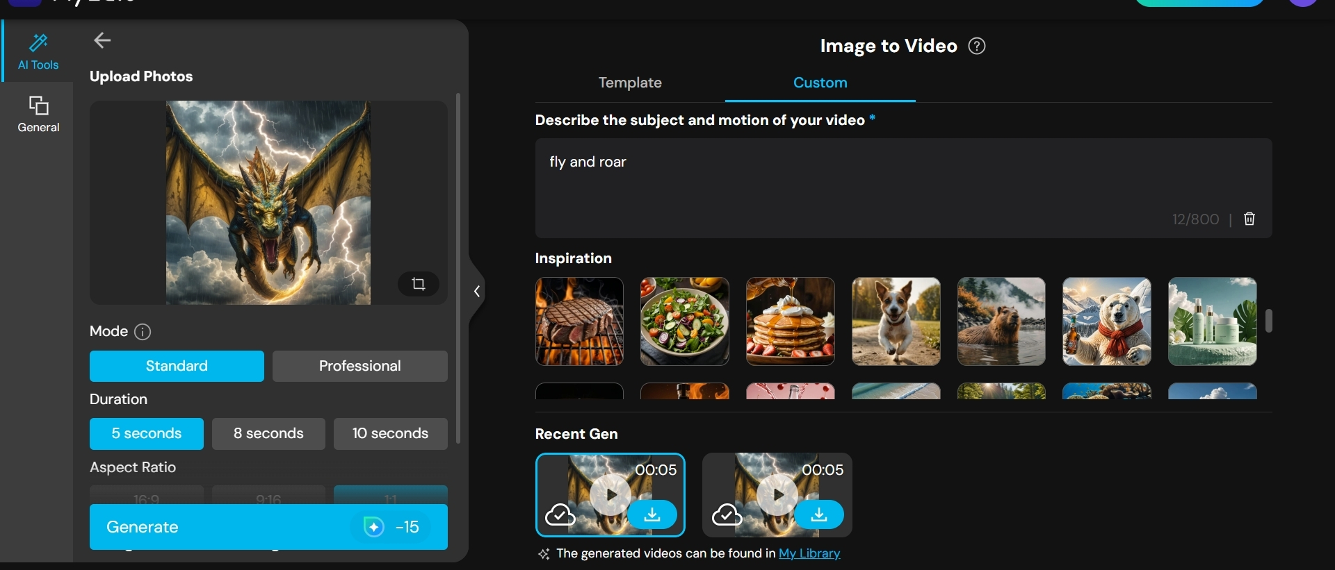 How to animate AI Dragons Online for Free step 3