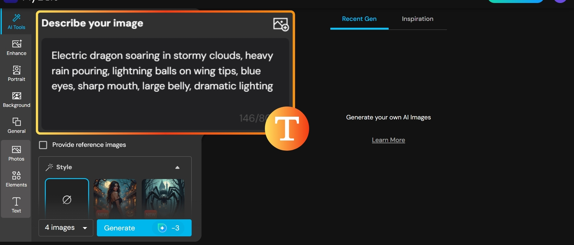 How to Generate AI Dragons Online for Free step 2