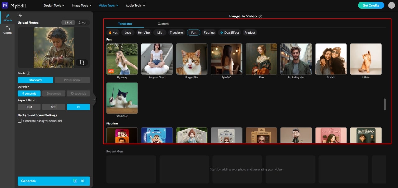 Choose animation effect in MyEdit