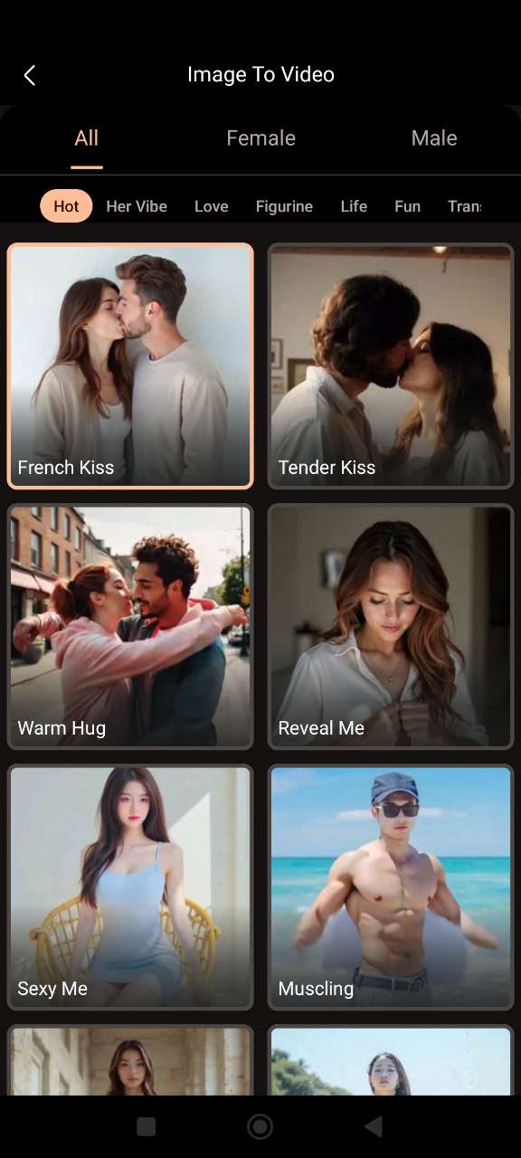 Choose a template for photo to video in PhotoDirector