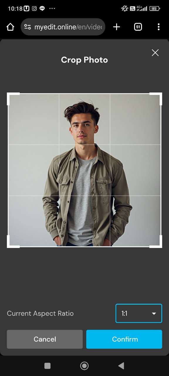 Importer un portrait dans MyEdit Image vers Vidéo