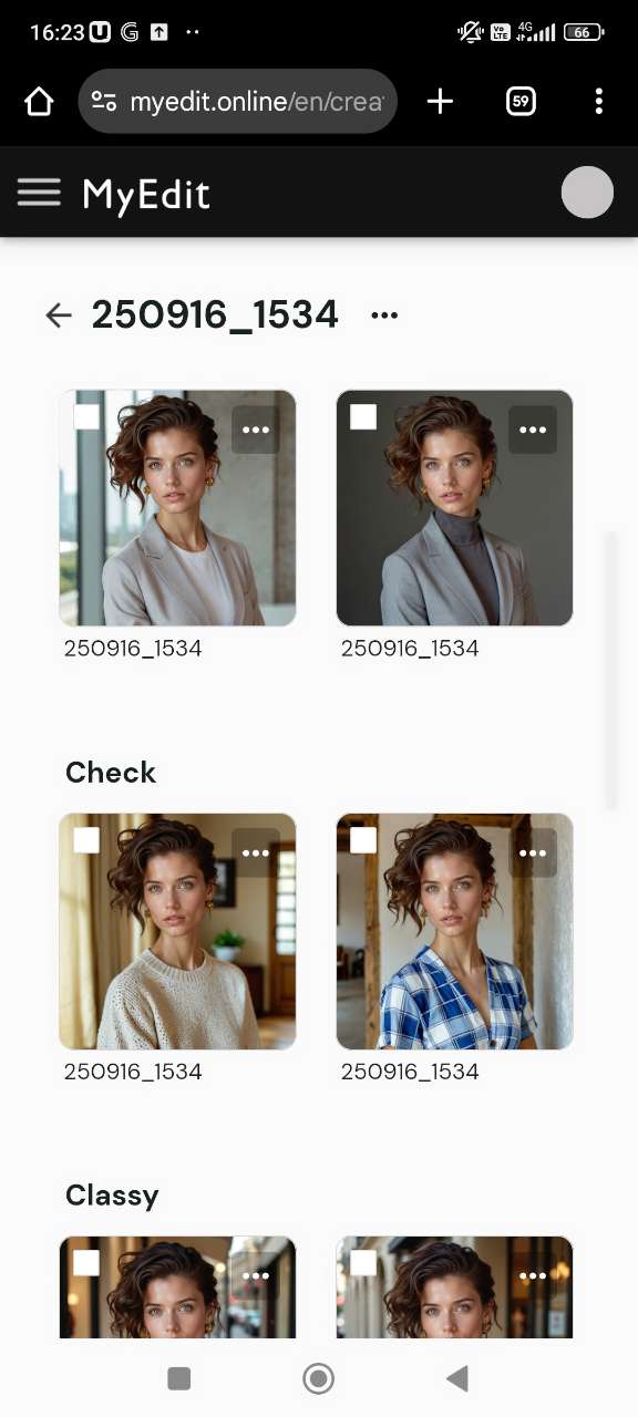 Tenues générées avec le Mode IA