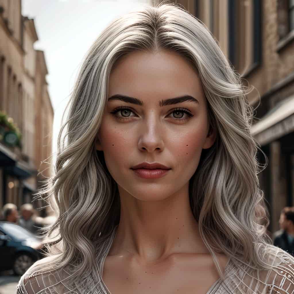 Imagen resultado luego de probar cabello gris con PhotoDirector