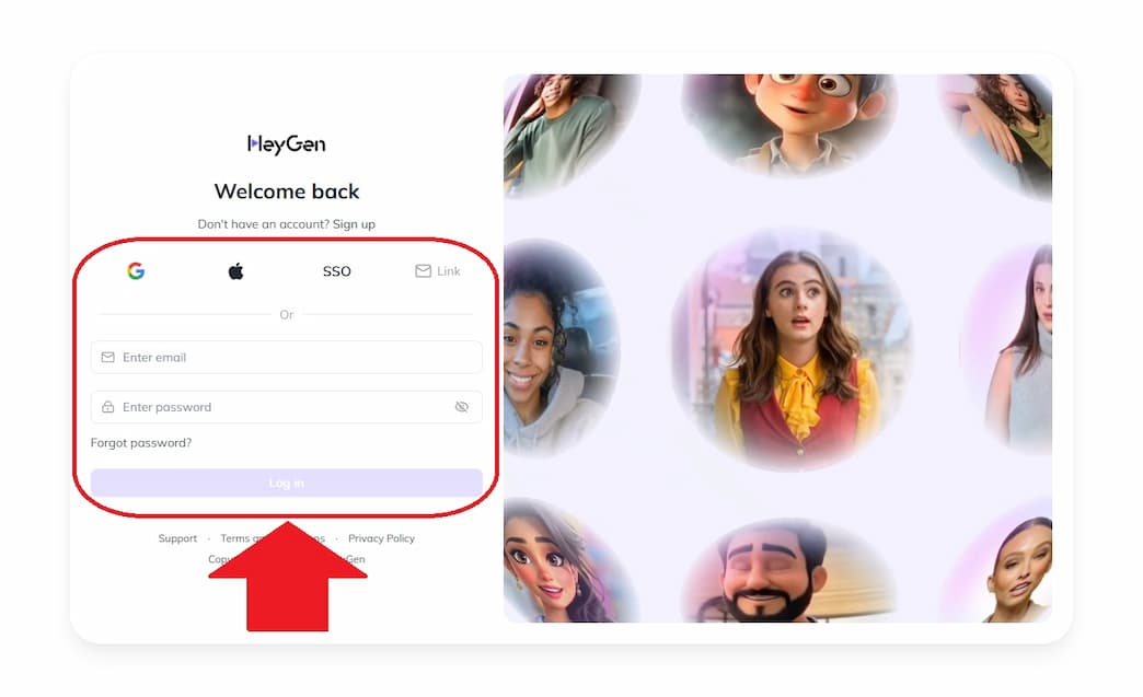 HeyGenの使い方説明画面例