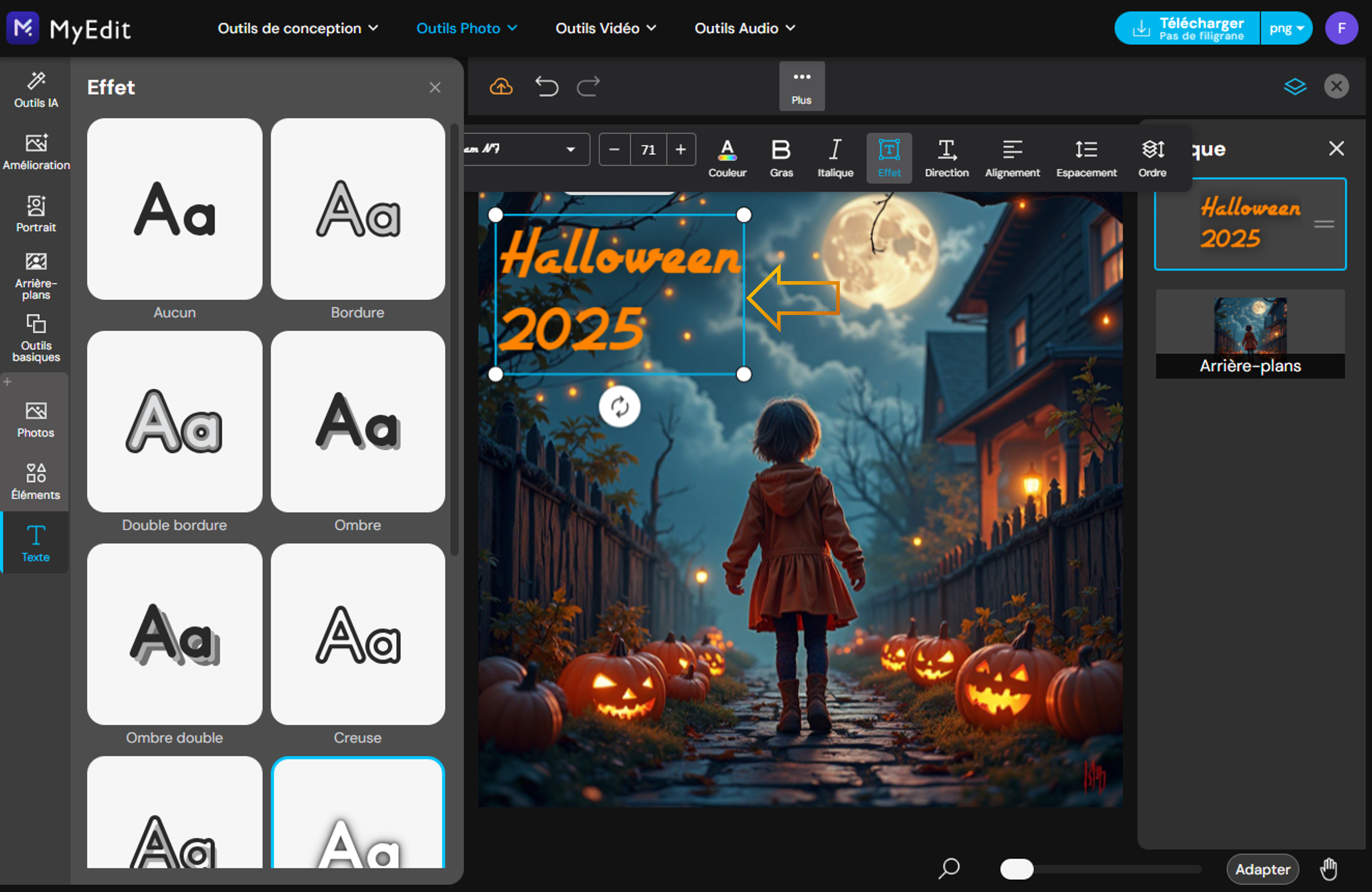 Tutoriel - Cr�er une image avec citation d'Halloween en ligne