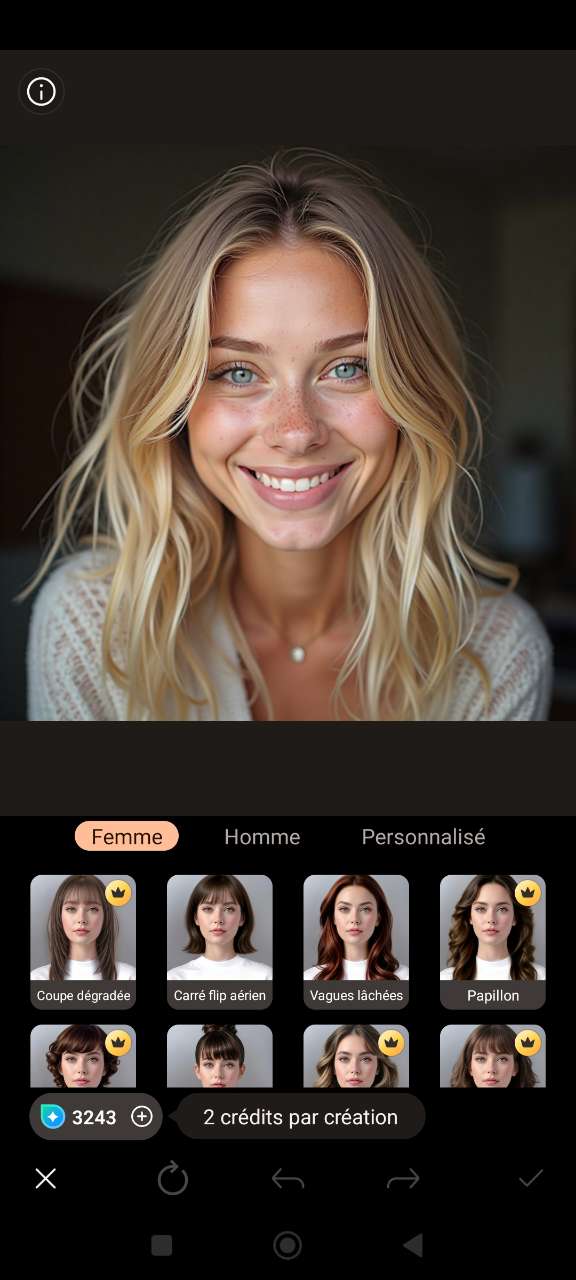 Importation photo pour test couleur cheveux