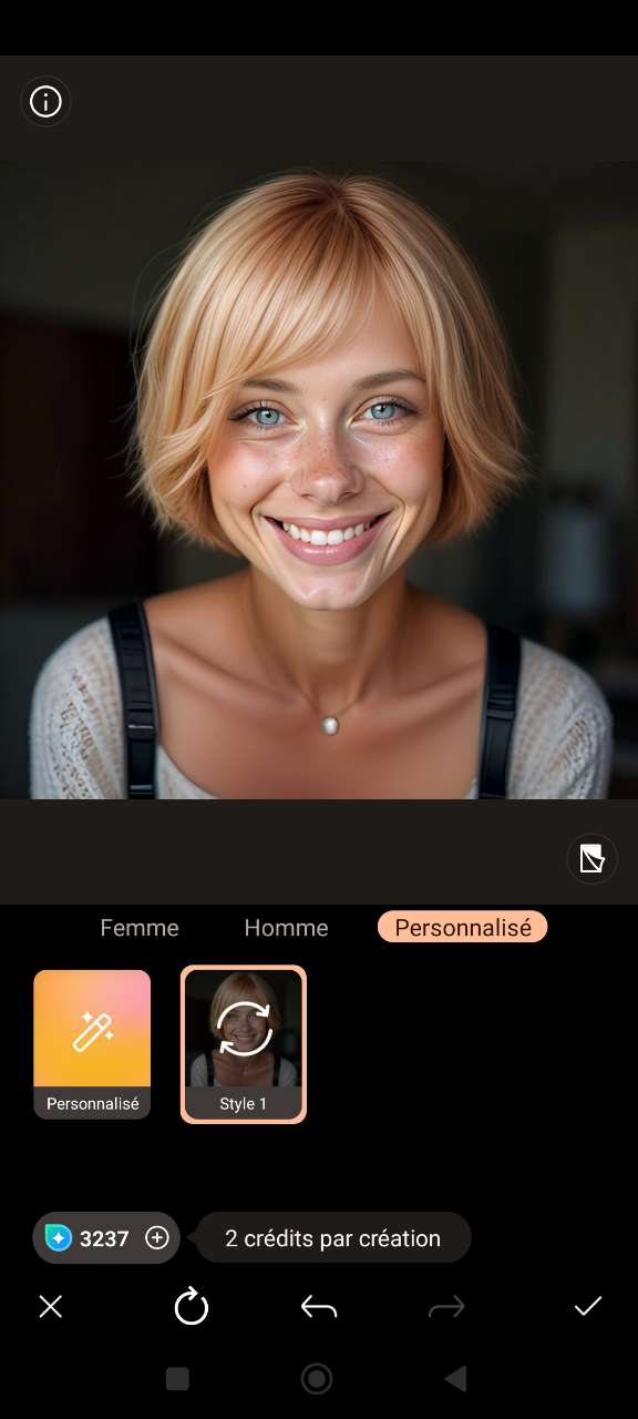 Simulation couleur cheveux sur visage