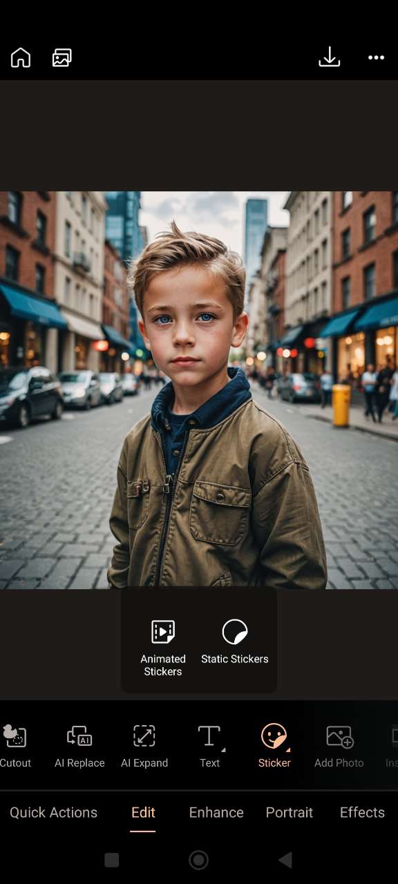Open Sticker tool in PhotoDirector