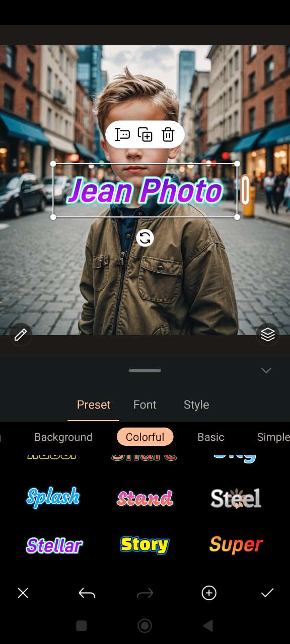 Customize watermark style in PhotoDirector