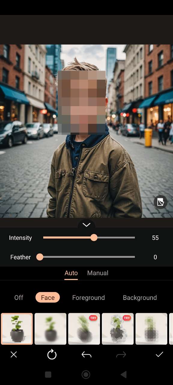 Save or share censored photo in PhotoDirector