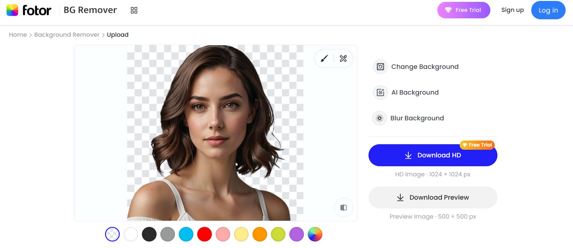 Interfaz de la herramienta online Fotor