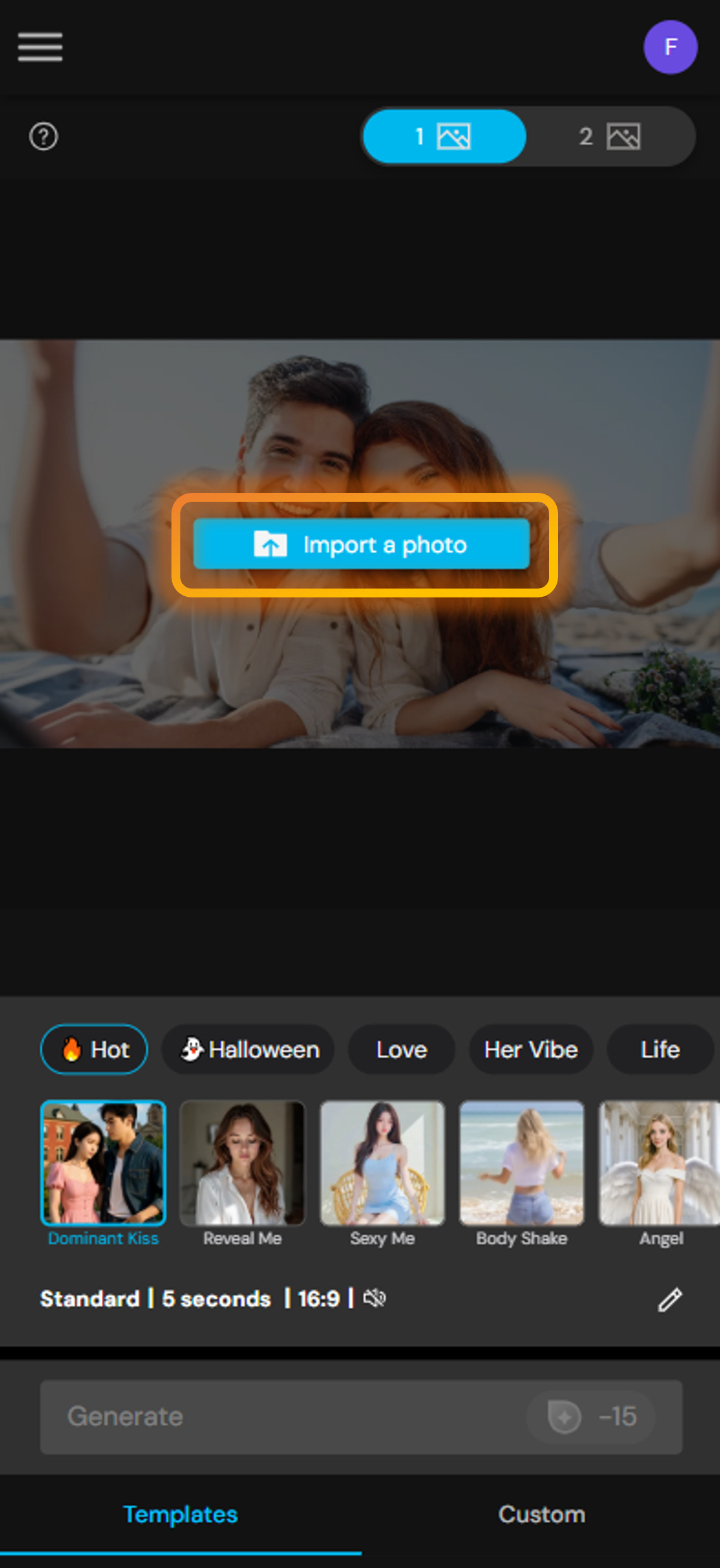 MyEdit - AI Tim Burton Video Filter - Step 1