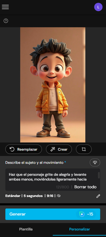 Herramienta Imagen a Video de MyEdit