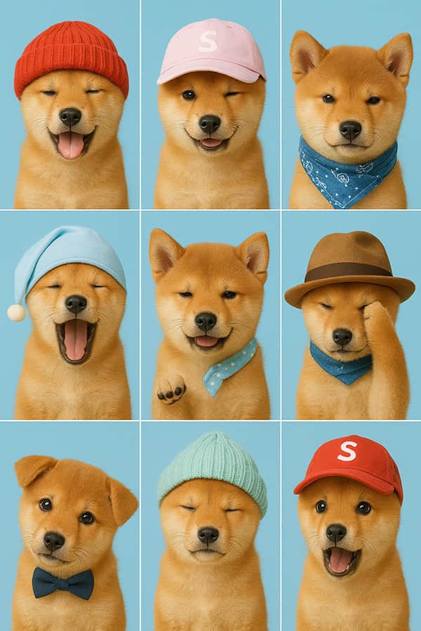 犬証明写真 背景色変更サンプル