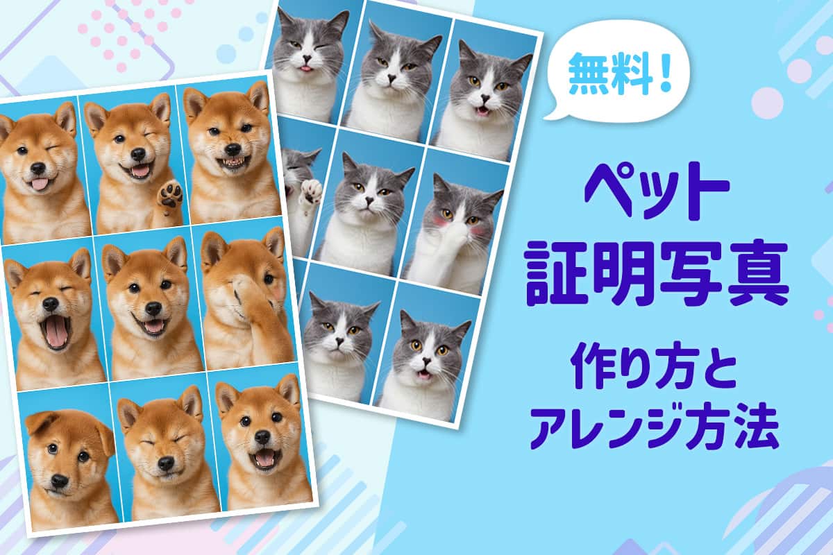 【無料】ペット証明写真の作り方！アレンジ方法も解説【2025年最新】