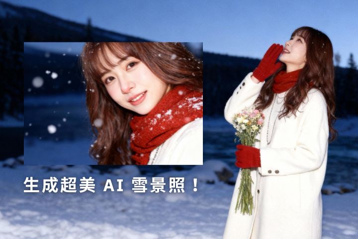 AI 雪景特效怎麼做?一鍵合成夢幻雪地照,再讓照片動起來超浪漫!