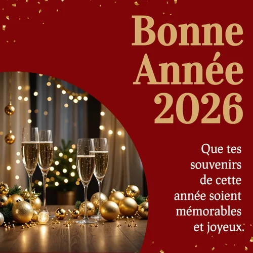 Carte de vœux Bonne Année 2026 à personnaliser