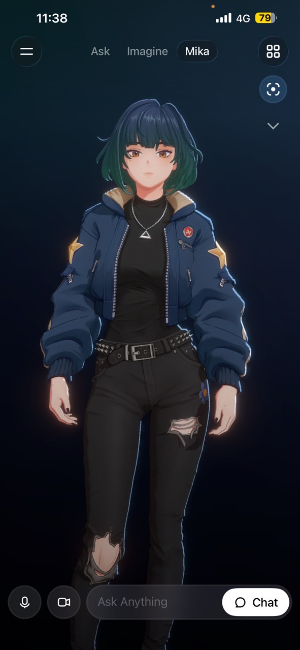 Interface de chat avec Grok Mika