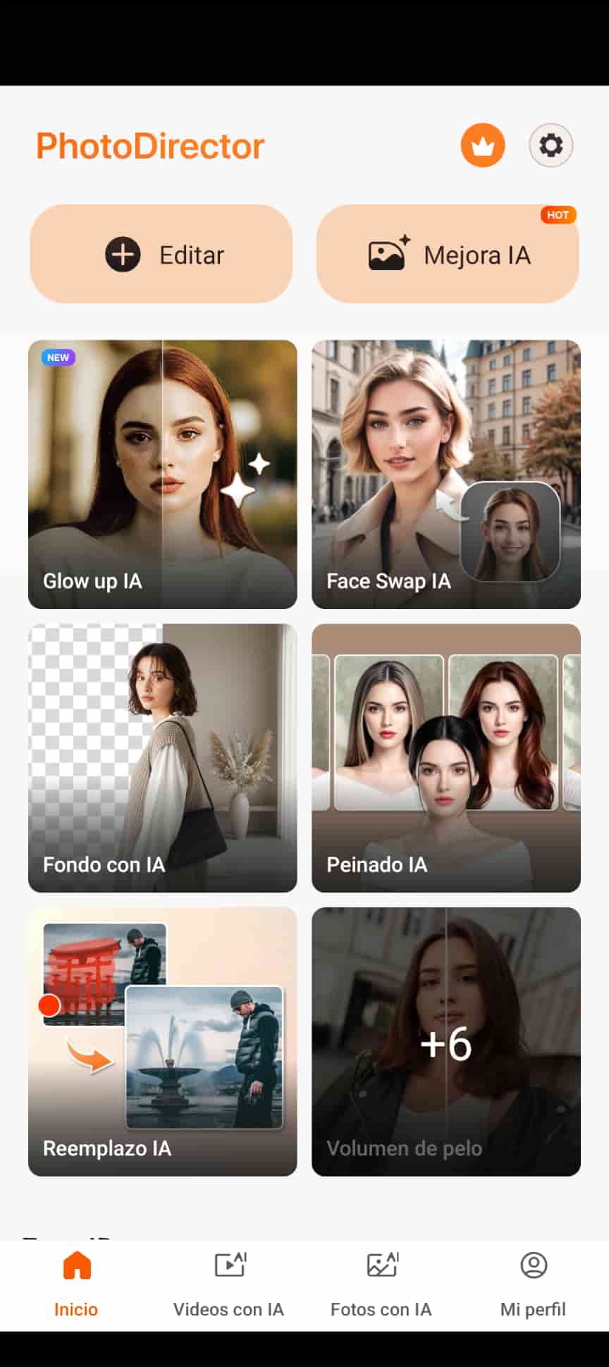 Herramientas Peinado IA de PhotoDirector
