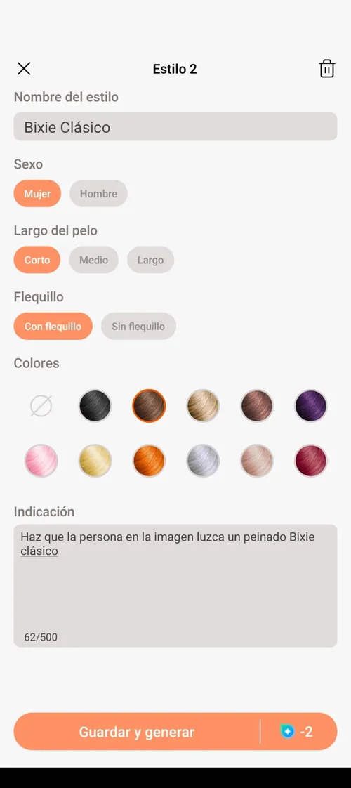 Herramientas Peinado IA de PhotoDirector