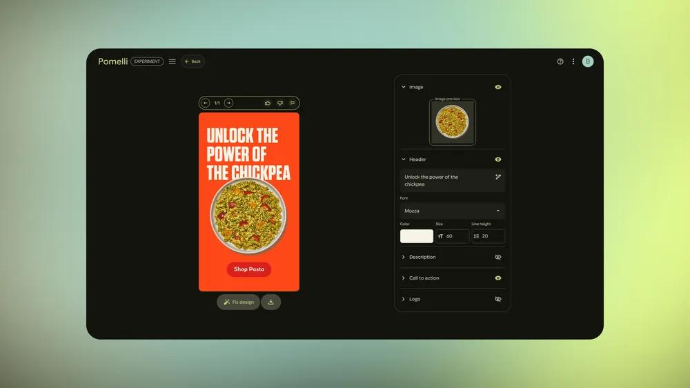 Pomelli編輯生成素材