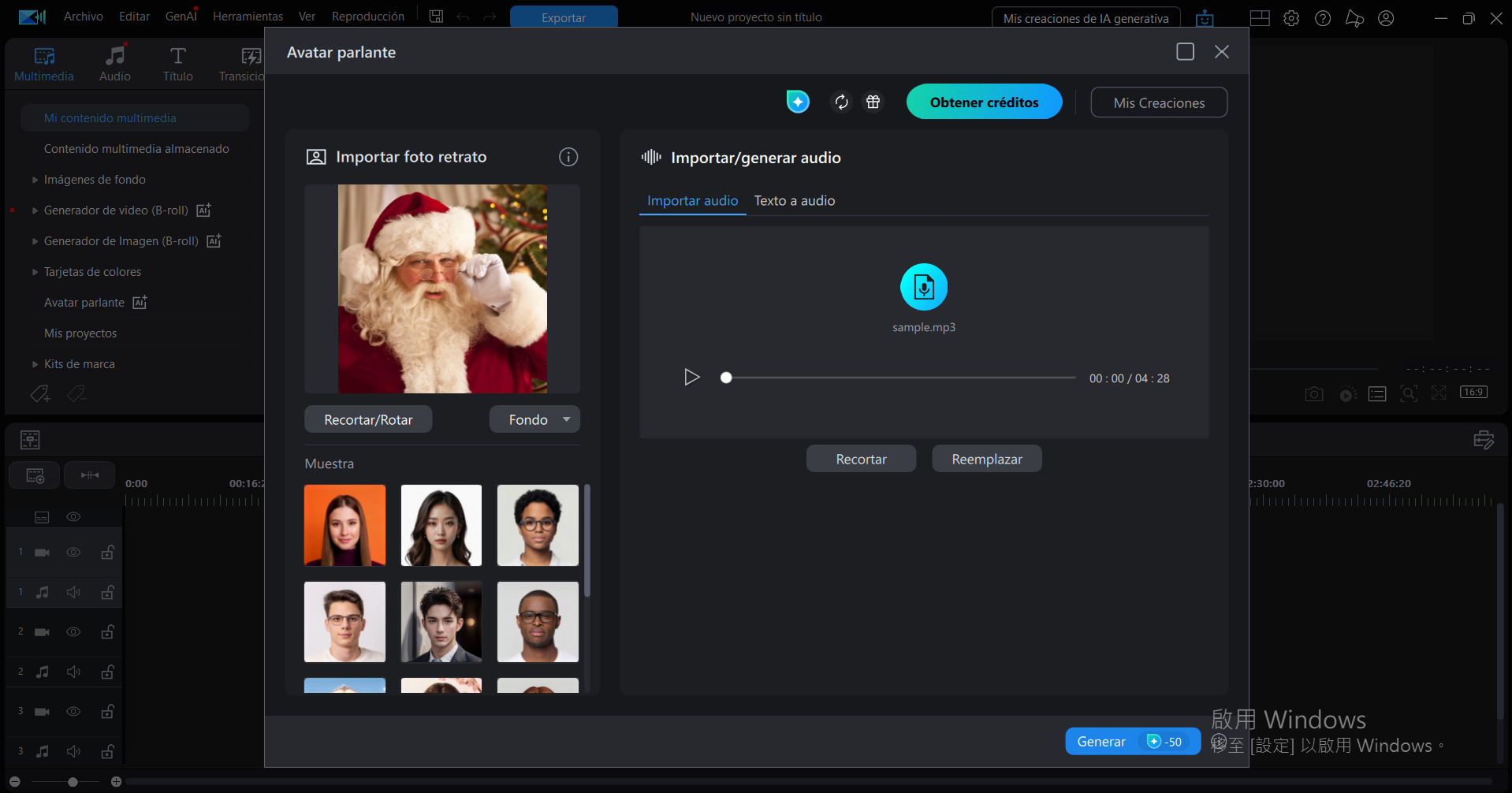 Crea un video de Santa Claus