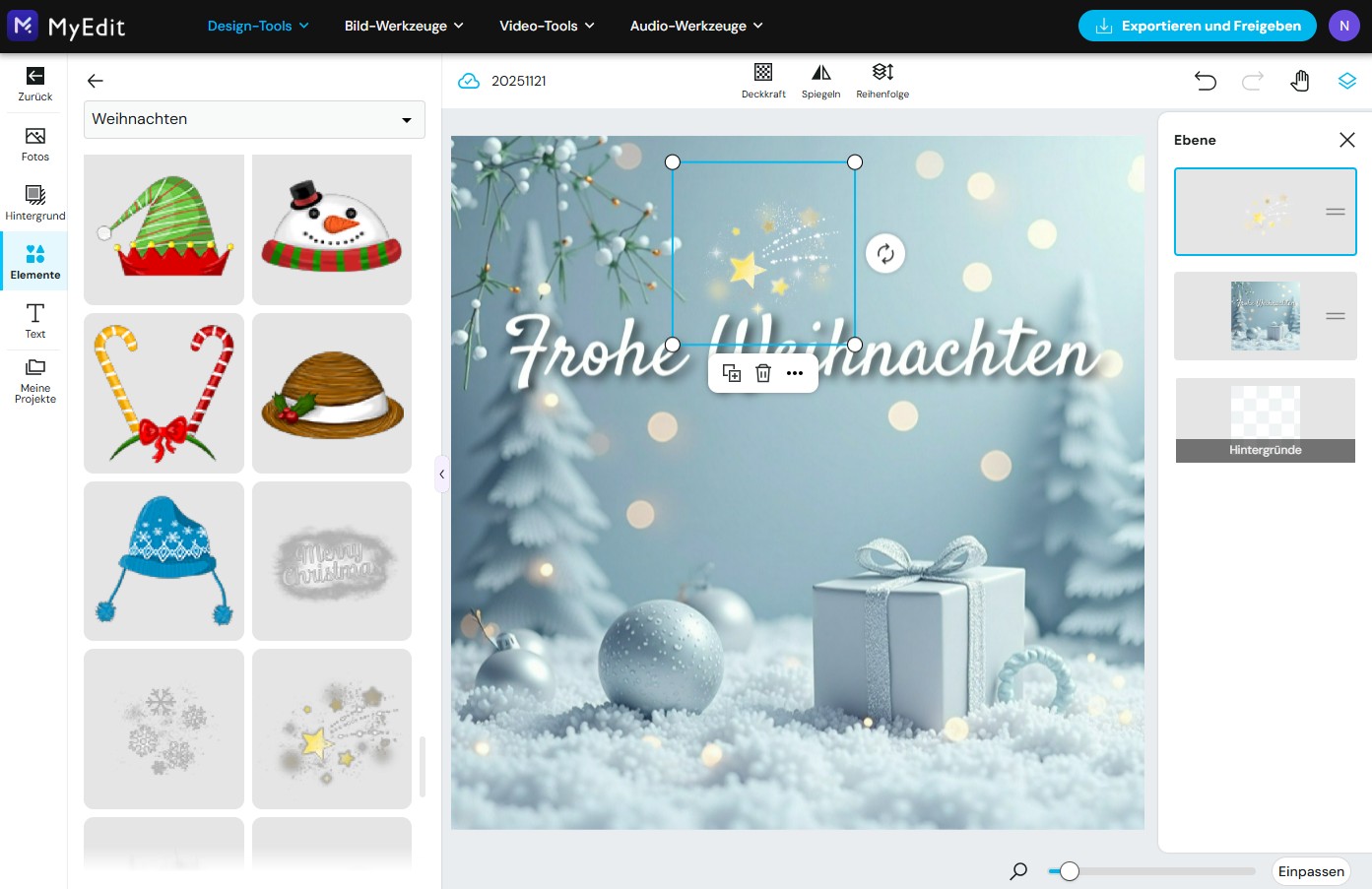 MyEdit - Weihnachtsgrüße gestalten