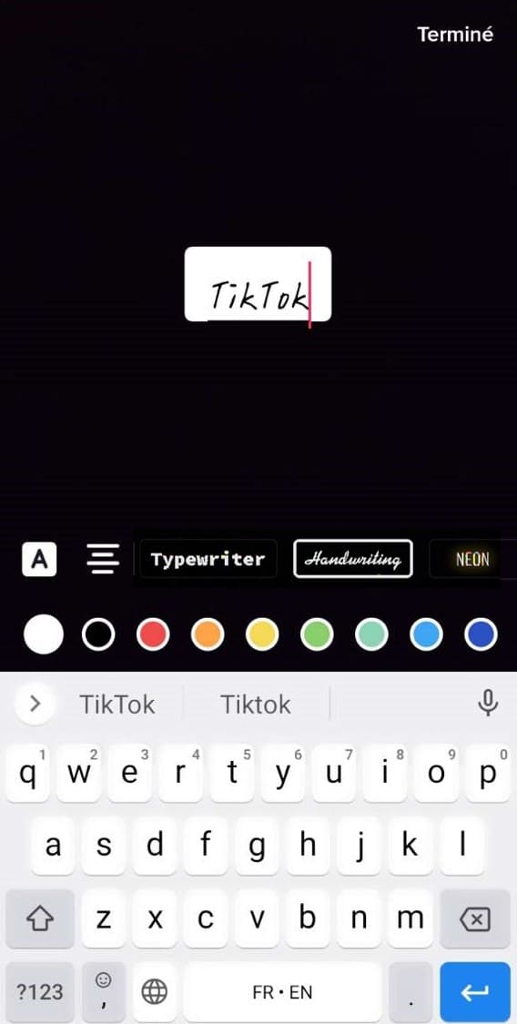ajouter texte TikTok