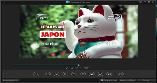 changer une video et le texte dans le concepteur d'intro youtube de powerdirector
